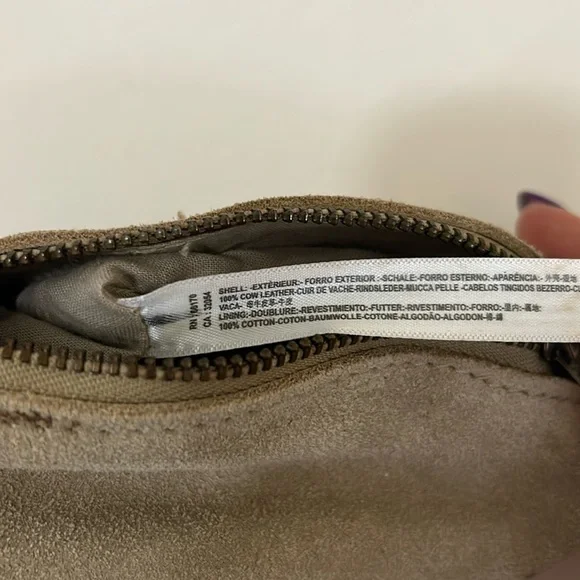 NWT Free People Kingsley Small Rounded Suede Braided Strap Wristlet in Natural - Picture 8 of 8